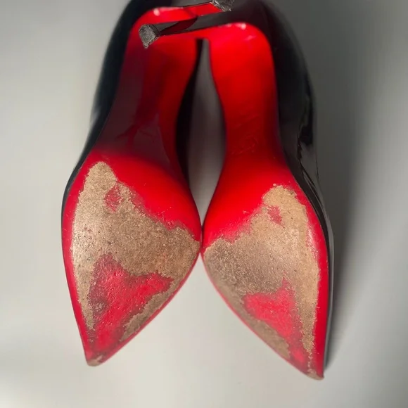 Christian Louboutin Black and Red Stiletto Heels - Picture 7 of 7